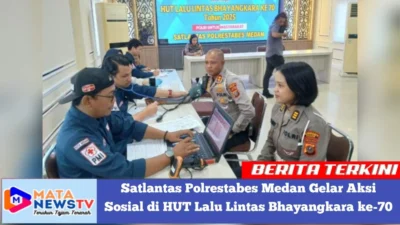 Satlantas Polrestabes Medan Gelar Aksi Sosial di HUT Lalu Lintas Bhayangkara ke-70