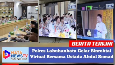 Polres Labuhanbatu Gelar Binrohtal Virtual Bersama Ustadz Abdul Somad