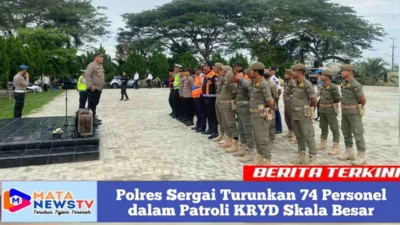 Polres Sergai Turunkan 74 Personel dalam Patroli KRYD Skala Besar
