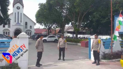 Berikan Rasa Aman & Nyaman kepada Warga dalam  Beribadah, Polsek Siantar Selatan Patroli Di Gereja