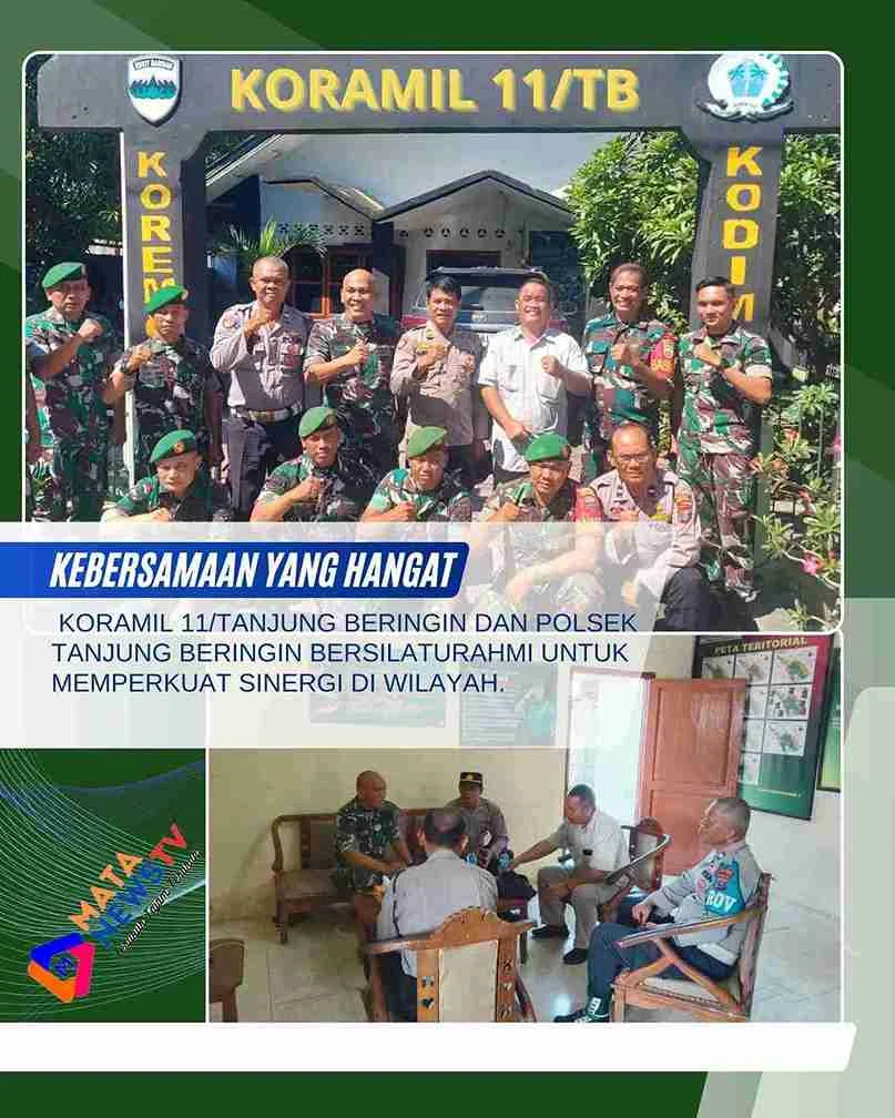 Silaturahmi Koramil 11/Tanjung Beringin dengan Polsek Tanjung Beringin.