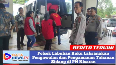 Polsek Labuhan Ruku Laksanakan Pengawalan dan Pengamanan Tahanan Sidang di PN Kisaran