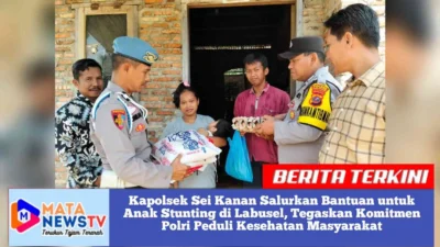 Kapolsek Sei Kanan Salurkan Bantuan untuk Anak Stunting di Labusel, Tegaskan Komitmen Polri Peduli Kesehatan Masyarakat