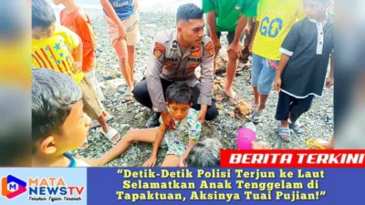“Detik-Detik Polisi Terjun ke Laut Selamatkan Anak Tenggelam di Tapaktuan, Aksinya Tuai Pujian!”