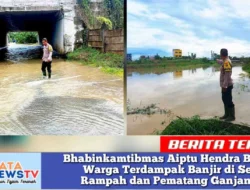 Bhabinkamtibmas Aiptu Hendra Bantu Warga Terdampak Banjir di Sei Rampah dan Pematang Ganjang