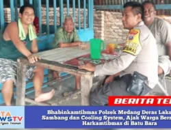 Bhabinkamtibmas Polsek Medang Deras Laksanakan Sambang dan Cooling System, Ajak Warga Bersama Jaga Harkamtibmas di Batu Bara