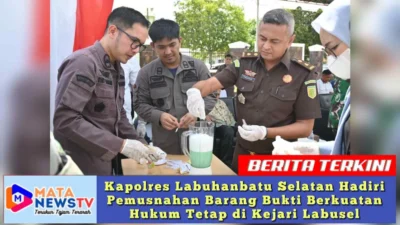 Kapolres Labuhanbatu Selatan Hadiri Pemusnahan Barang Bukti Berkuatan Hukum Tetap di Kejari Labusel