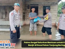 Polres Sergai Salurkan Bantuan untuk Korban Banjir di Desa Pekan Tanjung Beringin
