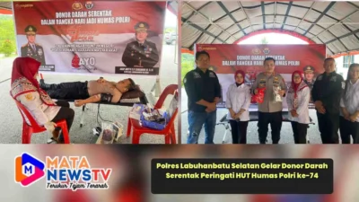 Polres Labuhanbatu Selatan Gelar Donor Darah Serentak Peringati HUT Humas Polri ke-74