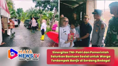 Sinergitas TNI-Polri dan Pemerintah Salurkan Bantuan Sosial untuk Warga Terdampak Banjir di Serdang Bedagai