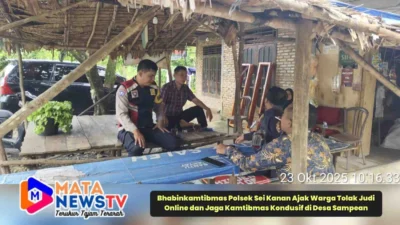 Bhabinkamtibmas Polsek Sei Kanan Ajak Warga Tolak Judi Online dan Jaga Kamtibmas Kondusif di Desa Sampean
