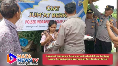 Kapolsek Indrapura Gelar Jumat Curhat di Desa Tanjung Kasau, Serap Aspirasi Warga dan Beri Bantuan Sosial