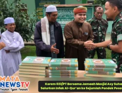 Korem 022/PT Bersama Jamaah Masjid Asy Suhada Salurkan Infak Al-Qur’an ke Sejumlah Pondok Pesantren
