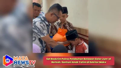 Sat Reskrim Polres Pelabuhan Belawan Gelar Jum’at Berkah, Santuni Anak Yatim di Sekitar Mako