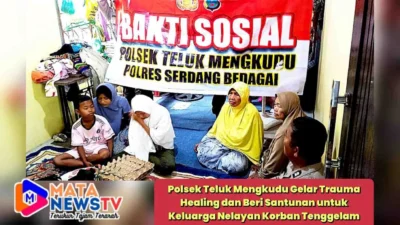Polsek Teluk Mengkudu Gelar Trauma Healing dan Beri Santunan untuk Keluarga Nelayan Korban Tenggela