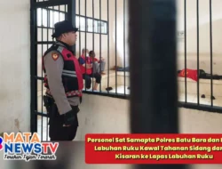 Personel Sat Samapta Polres Batu Bara dan Polsek Labuhan Ruku Kawal Tahanan Sidang dari PN Kisaran ke Lapas Labuhan Ruku