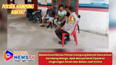 Bhabinkamtibmas Polsek Kampung Rakyat Gencarkan Sambang Warga, Ajak Masyarakat Ciptakan Lingkungan Aman dan Bebas Judi Online