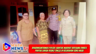 Bhabinkamtibmas Polsek Siantar Marihat Bersama Dinkes Pantau Lansia Risiko Tinggi di Kelurahan Suka Maju
