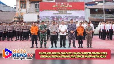 Polres Nias Selatan Gelar Apel Tanggap Darurat Bencana 2025, Pastikan Kesiapan Personel dan Sarpras Hadapi Musim Hujan