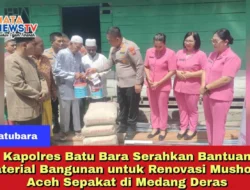 Kapolres Batu Bara Serahkan Bantuan Material Bangunan untuk Renovasi Musholah Aceh Sepakat di Medang Deras