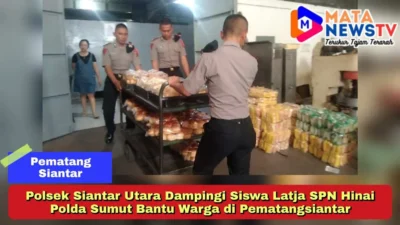 Polsek Siantar Utara Dampingi Siswa Latja SPN Hinai Polda Sumut Bantu Warga di Pematangsiantar
