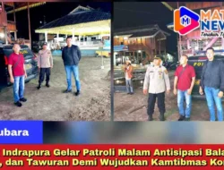 Polsek Indrapura Gelar Patroli Malam Antisipasi Balap Liar, Begal, dan Tawuran Demi Wujudkan Kamtibmas Kondusif