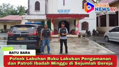 Polsek Labuhan Ruku Lakukan Pengamanan dan Patroli Ibadah Minggu di Sejumlah Gereja