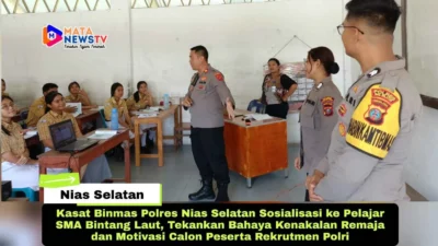 Kasat Binmas Polres Nias Selatan Sosialisasi ke Pelajar SMA Bintang Laut, Tekankan Bahaya Kenakalan Remaja dan Motivasi Calon Peserta Rekrutmen Polri