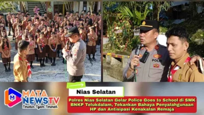 Polres Nias Selatan Gelar Police Goes to School di SMK BNKP Telukdalam, Tekankan Bahaya Penyalahgunaan HP dan Antisipasi Kenakalan Remaja