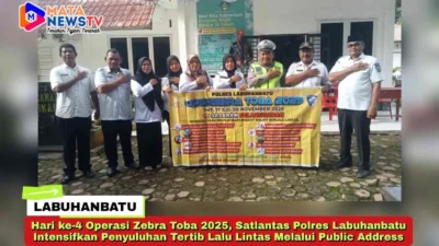 Hari ke-4 Operasi Zebra Toba 2025, Satlantas Polres Labuhanbatu Intensifkan Penyuluhan Tertib Lalu Lintas Melalui Public Address