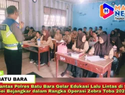Satlantas Polres Batu Bara Gelar Edukasi Lalu Lintas di SMA Sei Bejangkar dalam Rangka Operasi Zebra Toba 2025