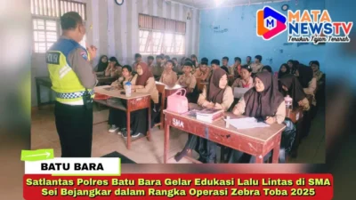 Satlantas Polres Batu Bara Gelar Edukasi Lalu Lintas di SMA Sei Bejangkar dalam Rangka Operasi Zebra Toba 2025