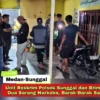Unit Reskrim Polsek Sunggal dan Brimob Gerebek Dua Sarang Narkoba, Barak-Barak Sabu Dibakar