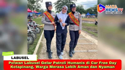 Polwan Labusel Gelar Patroli Humanis di Car Free Day Kotapinang, Warga Merasa Lebih Aman dan Nyaman