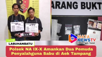Polsek NA IX-X Amankan Dua Pemuda Penyalahguna Sabu di Aek Tampang