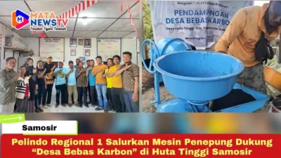 Pelindo Regional 1 Salurkan Mesin Penepung Dukung “Desa Bebas Karbon” di Huta Tinggi Samosir