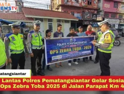 Sat Lantas Polres Pematangsiantar Gelar Sosialisasi Ops Zebra Toba 2025 di Jalan Parapat Km 4,5