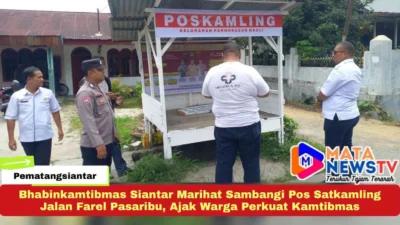 Bhabinkamtibmas Siantar Marihat Sambangi Pos Satkamling Jalan Farel Pasaribu, Ajak Warga Perkuat Kamtibmas