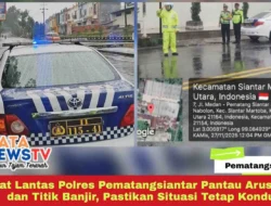 Sat Lantas Polres Pematangsiantar Pantau Arus Lalin dan Titik Banjir, Pastikan Situasi Tetap Kondusif