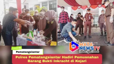 Polres Pematangsiantar Hadiri Pemusnahan Barang Bukti Inkracht di Kejari Pematangsiantar