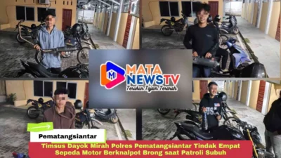 Timsus Dayok Mirah Polres Pematangsiantar Tindak Empat Sepeda Motor Berknalpot Brong saat Patroli Subuh