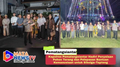 Kapolres Pematangsiantar Hadiri Penyalaan Pohon Terang dan Pelepasan Bantuan Kemanusiaan untuk Sibolga–Tapteng