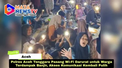 Polres Aceh Tenggara Pasang Wi-Fi Darurat untuk Warga Terdampak Banjir, Akses Komunikasi Kembali Pulih