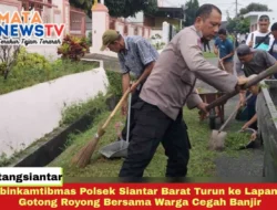 Bhabinkamtibmas Polsek Siantar Barat Turun ke Lapangan, Gotong Royong Bersama Warga Cegah Banjir