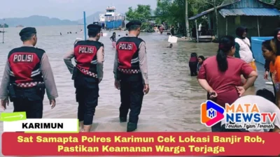 Sat Samapta Polres Karimun Cek Lokasi Banjir Rob, Pastikan Keamanan Warga Terjaga