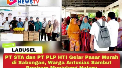 PT STA dan PT PLP HTI Gelar Pasar Murah di Sabungan, Warga Antusias Sambut Program Menjelang Nataru