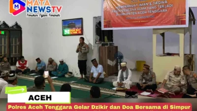 Polres Aceh Tenggara Gelar Dzikir dan Doa Bersama di Simpur Jaya, Perkuat Iman dan Solidaritas Pasca Banjir Bandang