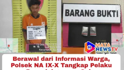 Berawal dari Informasi Warga, Polsek NA IX-X Tangkap Pelaku Penyalahgunaan Sabu