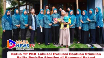 Ketua TP PKK Labusel Evaluasi Bantuan Stimulan Balita Berisiko Stunting di Kampung Rakyat