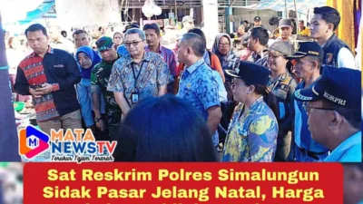 Sat Reskrim Polres Simalungun Sidak Pasar Jelang Natal, Harga Sembako Stabil dan Stok Aman
